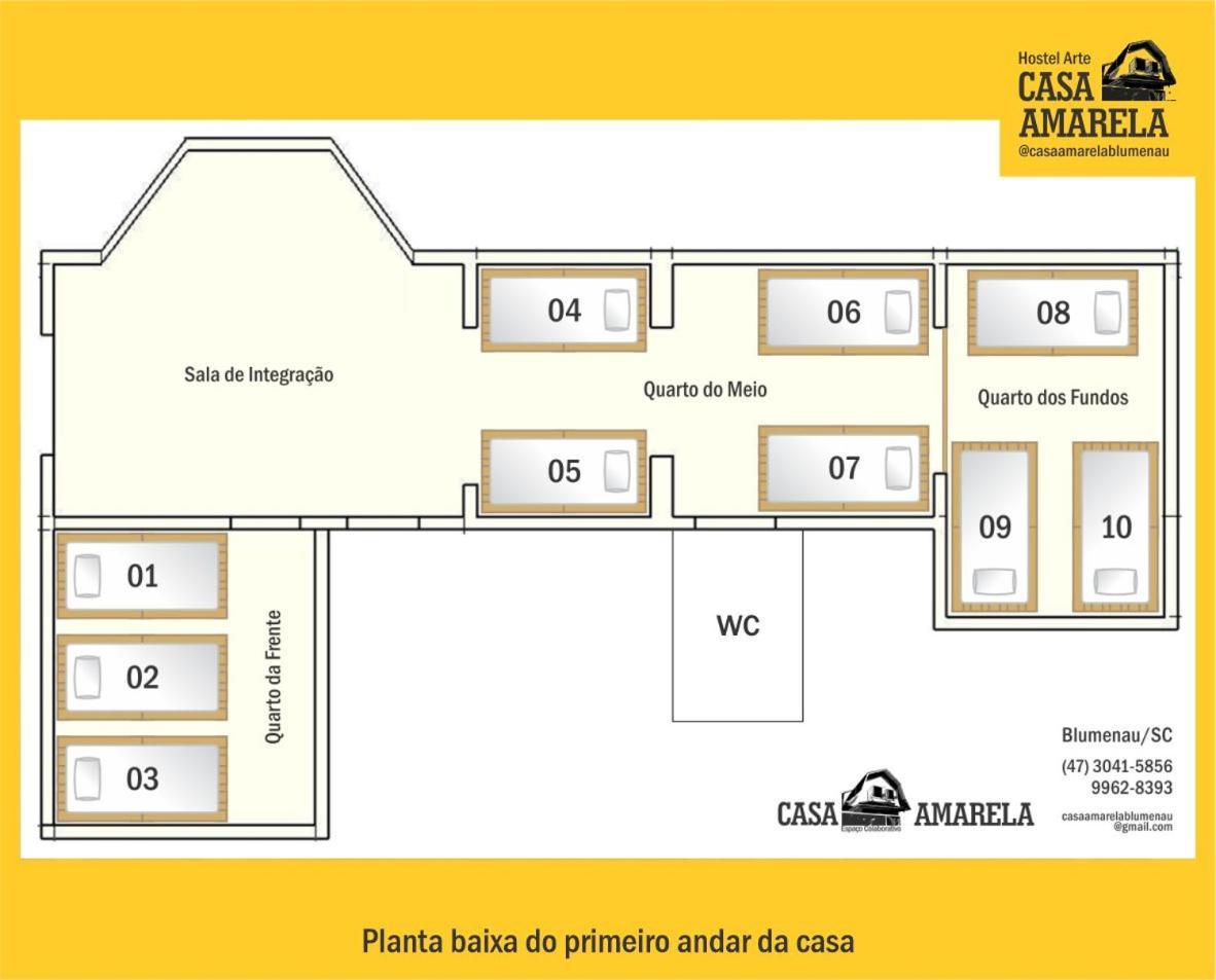 Casa Amarela Blumenau Hospedagem Alternativa Hostel Exterior foto